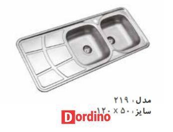 سینک دو لگنه نیمه فانتزی 219 توکار استیل البرز